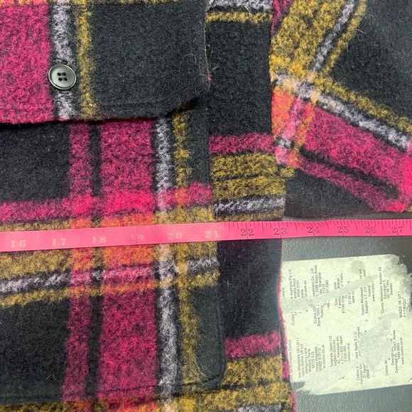 Zara Plaid Red Wool Blend Overshirt Bloggers Favorite Size XS-S - Picture 8 of 9